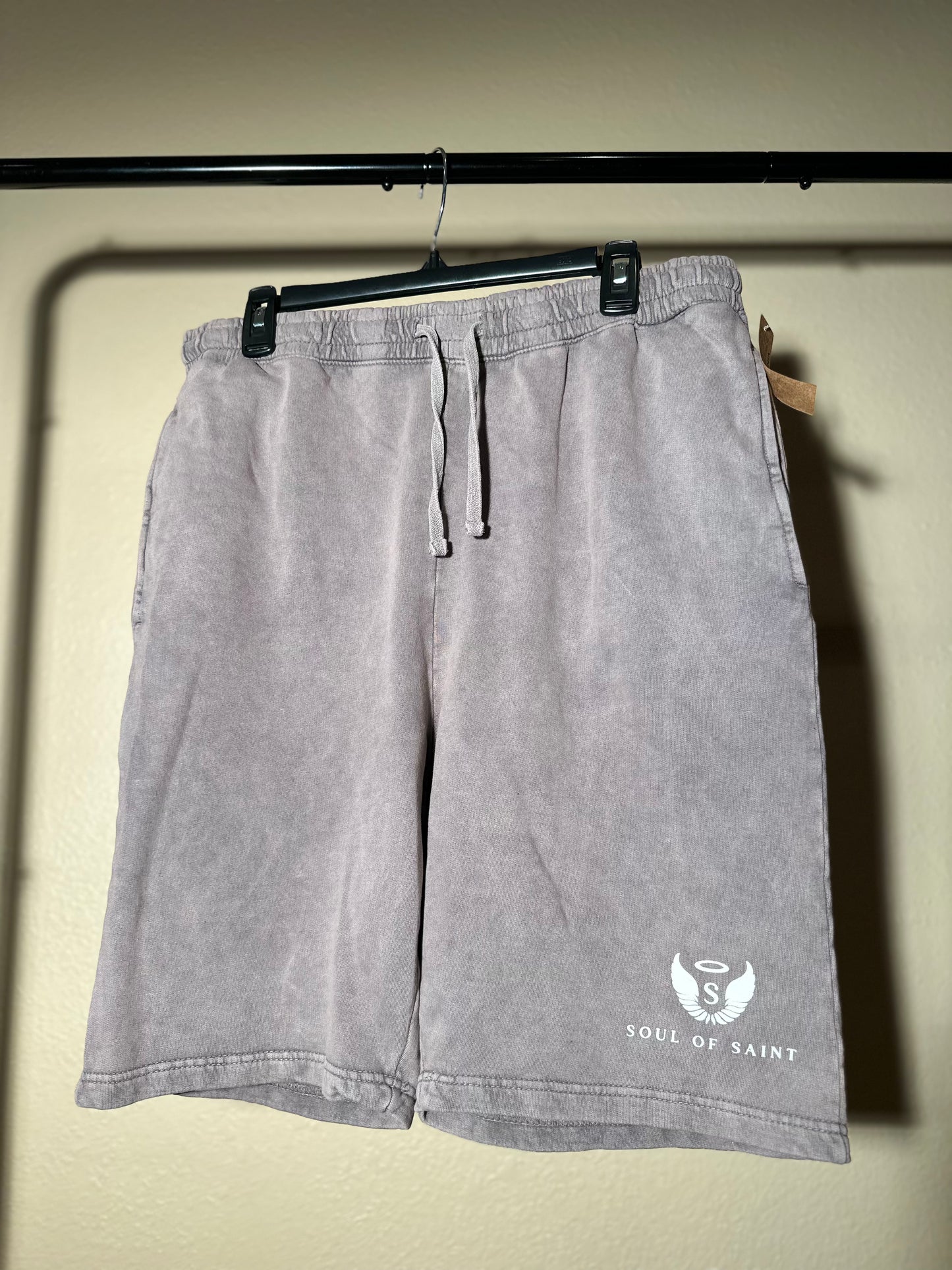Gray Acid Wash Shorts