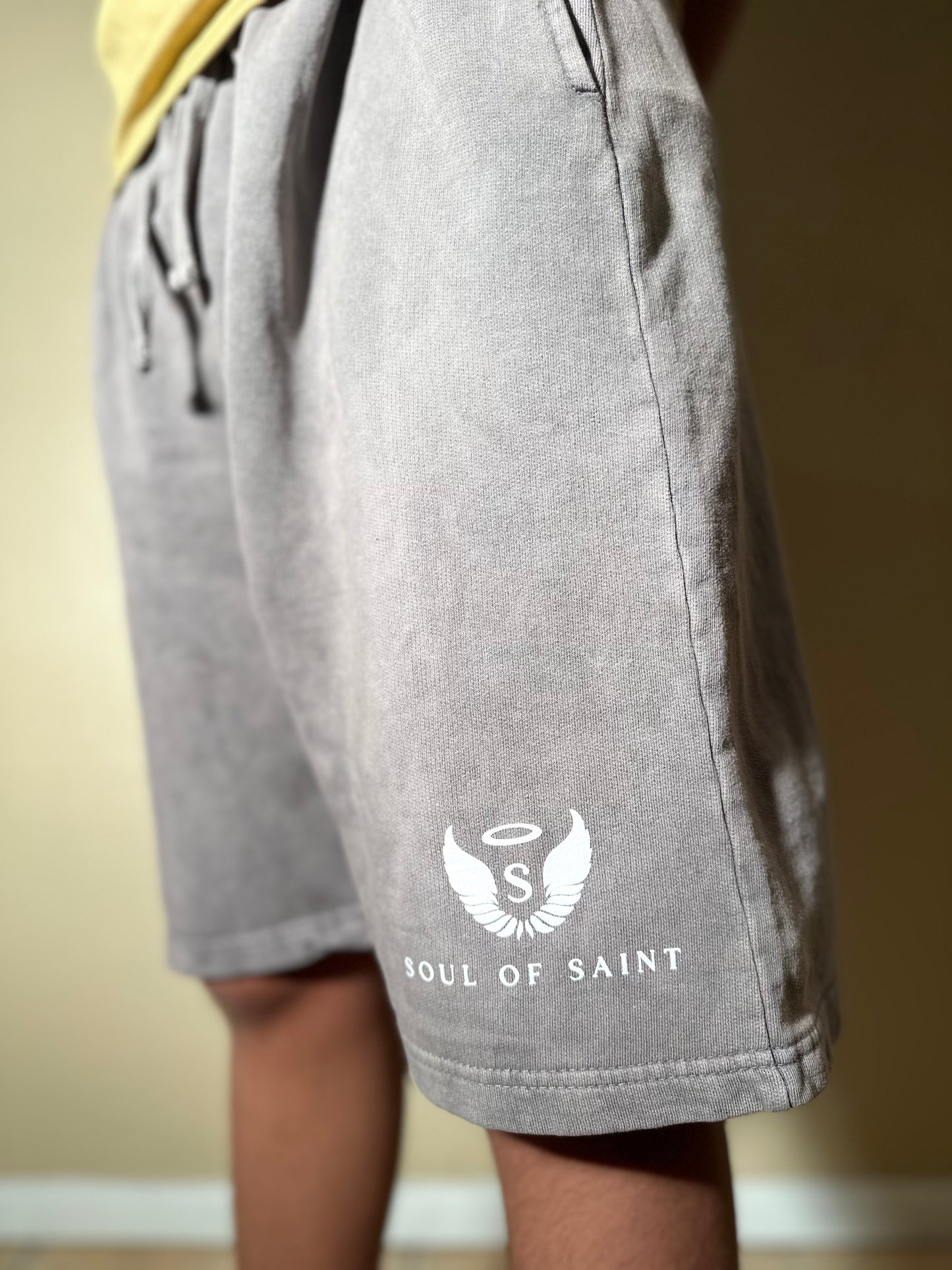 Gray Acid Wash Shorts