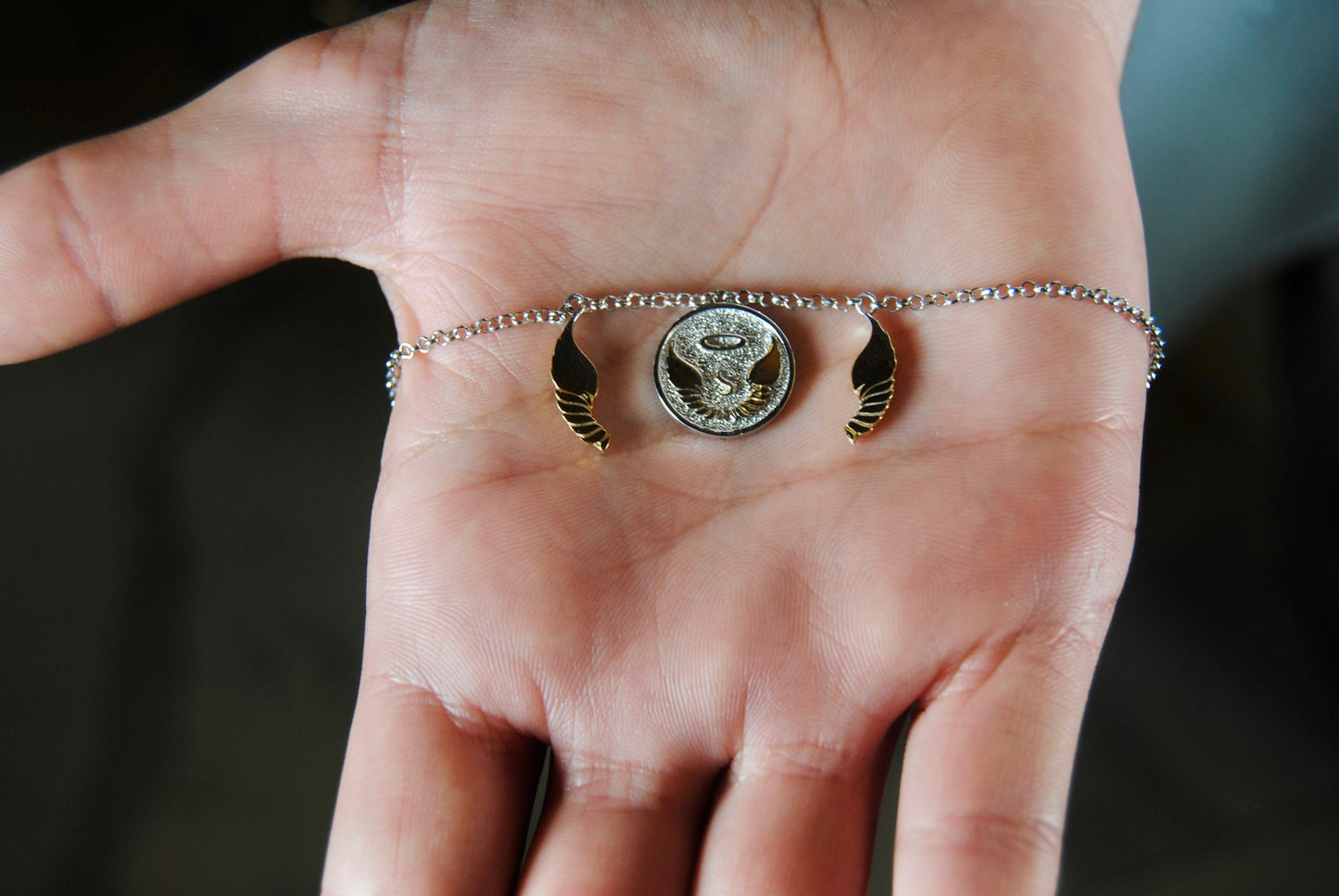 Two Tone Handcrafted Silver Bracelet
