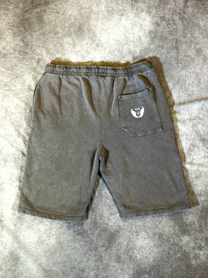 Gray Acid Wash Shorts