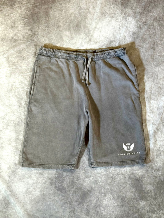 Gray Acid Wash Shorts